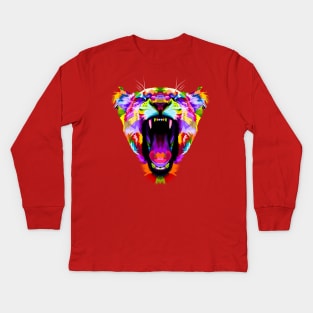 Angry Lion Kids Long Sleeve T-Shirt